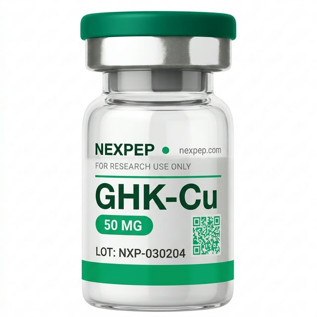 GHK-Cu Copper Peptide Vial with Blue Liquid